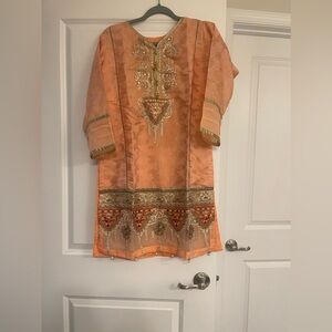 Embroidered Peach dress